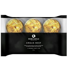 BOSCASTLE – PARTY PIES – ANGUS BEEF PIE – 55G – 4X12PK