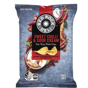 RED ROCK – SWEET CHILLI & SOUR CREAM – 45GMS – 18PK