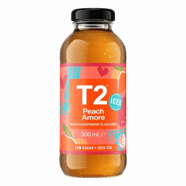 T2 ICED TEA – PEACH AMORE – 300MLS – 12PK