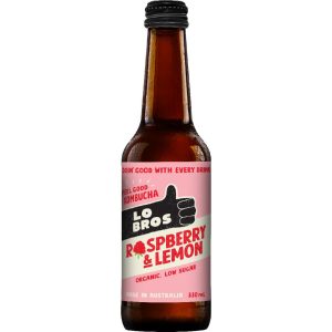 LO BROS – KOMBUCHA – RASPBERRY & LEMON – 12PK – 330MLS