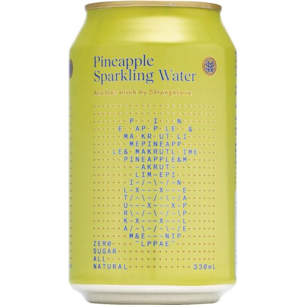 STRANGE LOVE – CANS – PINEAPPLE – SPARKLING WATER – 24PK – 330MLS