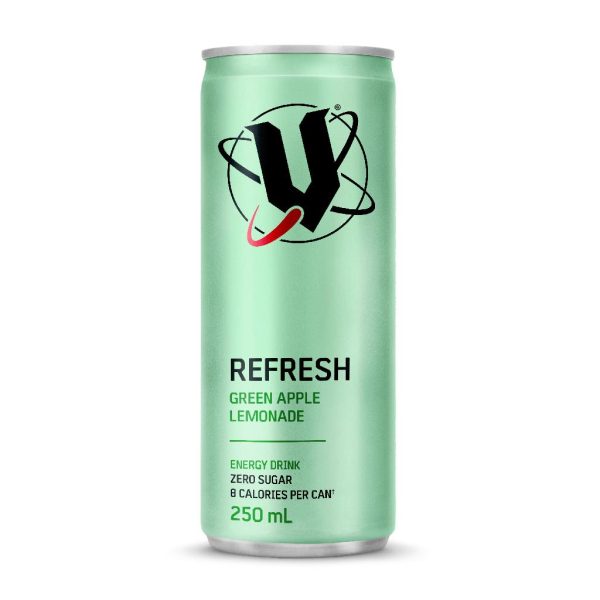 V – 250MLS – REFRESH – GREEN APPLE LEMONADE – CANS – 24PK