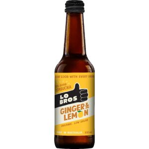 LO BROS – KOMBUCHA – GINGER & LEMON – 12PK – 330MLS