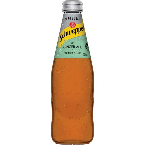 SCHWEPPES – GLASS – DRY GINGER ALE – 300MLS – 24PK