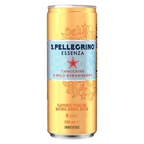 S.PELLEGRINO – ESSENZA – TANGERINE & STRAWBERRY – 330MLS – CANS – 24PK