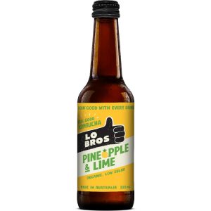 LO BROS – KOMBUCHA – PINEAPPLE & LIME – 12PK – 330MLS