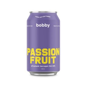 BOBBY – PASSIONFRUIT – PREBIOTIC – SOFT DRINK – 330MLS – 12PK