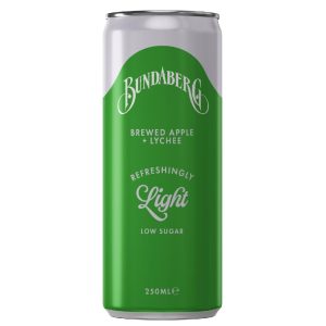 BUNDABERG – APPLE + LYCHEE – REFRESHINGLY LIGHT – 250MLS – 24PK