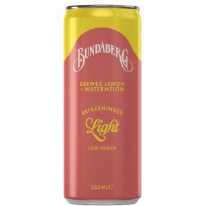 BUNDABERG – LEMON + WATERMELON – REFRESHINGLY LIGHT – 250MLS – 24PK