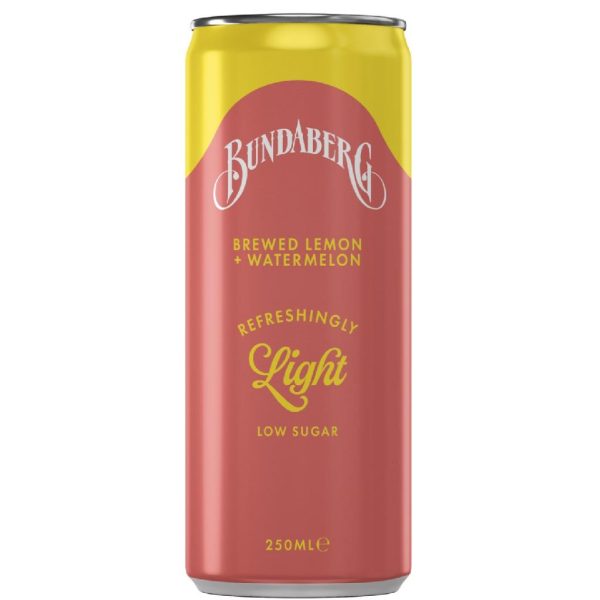 BUNDABERG – LEMON + WATERMELON – REFRESHINGLY LIGHT – 250MLS – 24PK