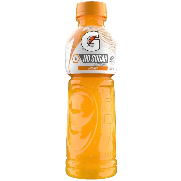 GATORADE – NO SUGAR – ORANGE – 600MLS – 12PK