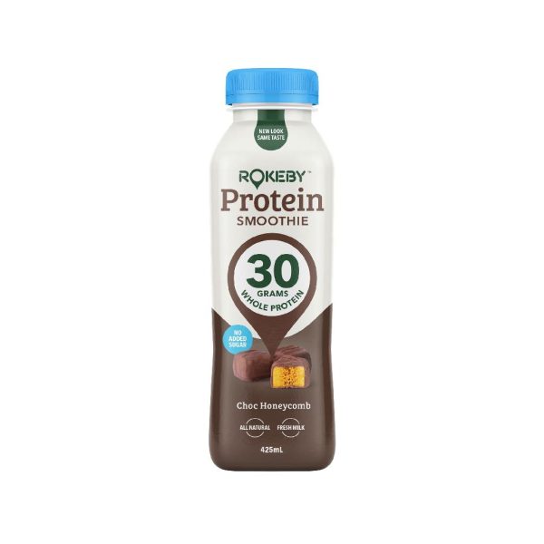ROKEBY – 1 X 6PK – CHOC HONEYCOMB – PROTEIN SMOOTHIE – 425MLS – 6PK