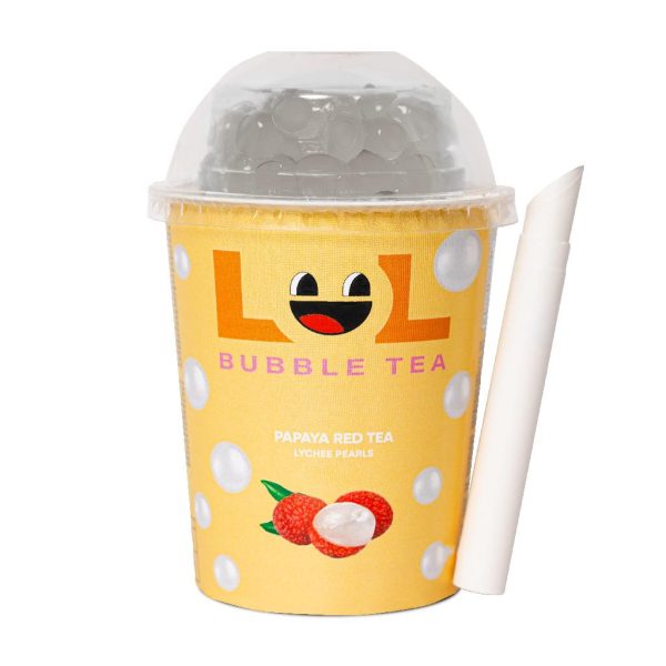 LOL BUBBLE TEA – PAPAYA – 275MLS CUP – 12PK