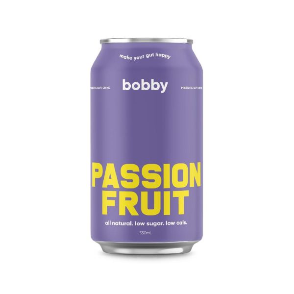 BOBBY – PASSIONFRUIT – PREBIOTIC – SOFT DRINK – 330MLS – 12PK