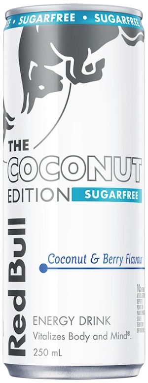 RED BULL – COCONUT & BERRY – SUGAR FREE – 250MLS CANS – 1 X 12PK