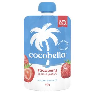 COCOBELLA – POUCH – STRAWBERRY – COCONUT YOGHURT – 8 X 110GMS