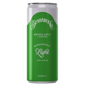 BUNDABERG – APPLE + LYCHEE – REFRESHINGLY LIGHT – 250MLS – 24PK