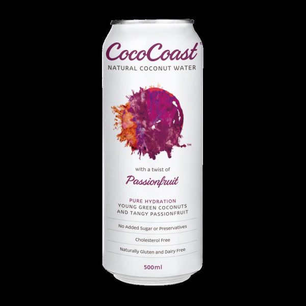 COCOCOAST – 500MLS – PASSIONFRUIT – COCONUT WATER – 12PK – CANS
