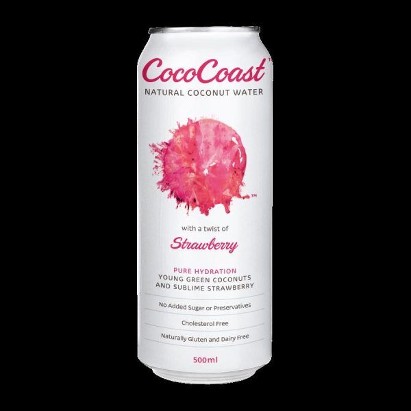 COCOCOAST – 500MLS – STRAWBERRY – COCONUT WATER – 12PK – CANS