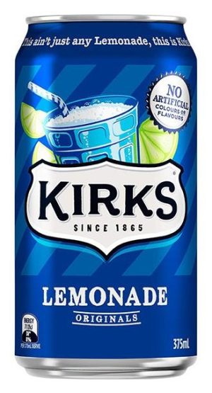 KIRKS – LEMONADE – CANS – 20PK – 375MLS