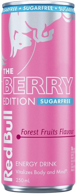 RED BULL – BERRY – FOREST FRUITS – SUGAR FREE – 250MLS CANS – 1 X 12PK