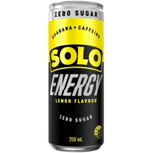 SOLO ENERGY – ZERO SUGAR – 24PK CANS – 250MLS