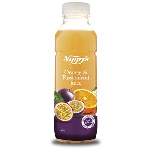 NIPPY’S – ORANGE & PASSIONFRUIT JUICE – COLD PRESSED – 450MLS – 12PK
