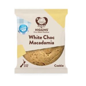 HIGGINS – WHITE CHOC MACADAMIA – 1 X 9PK