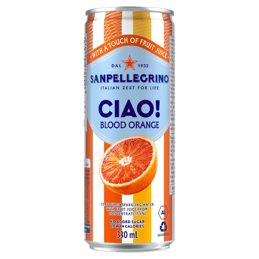 S.PELLEGRINO – CIAO! – BLOOD ORANGE – CANS – 330MLS – 24PK