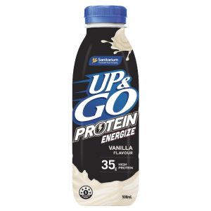 UP & GO – ENERGISE – VANILLA – 500MLS PLASTIC – 8PK