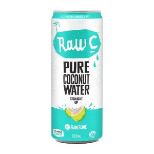 RAW C – 325MLS – 12PK – STRAIGHT-UP COCONUT WATER – CANS