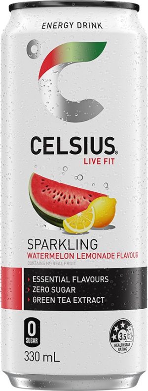 CELSIUS – WATERMELON LEMONADE – 330MLS – CANS – 24PK