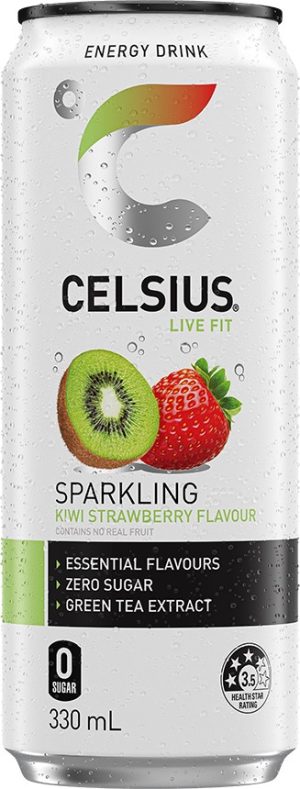 CELSIUS – KIWI STRAWBERRY – 330MLS – CANS – 24PK