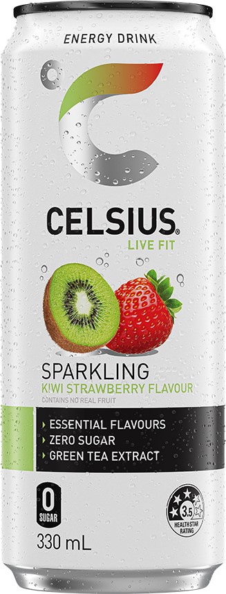 CELSIUS – KIWI STRAWBERRY – 330MLS – CANS – 24PK