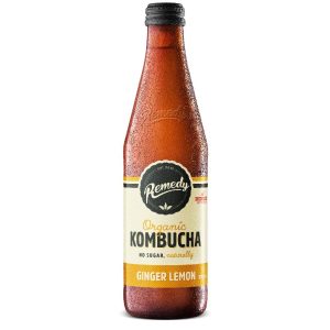REMEDY – GINGER & LEMON – KOMBUCHA – 330MLS – 8PK
